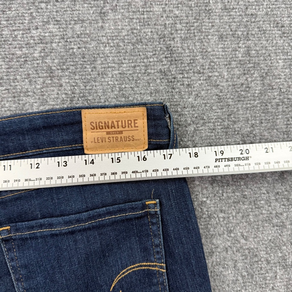 Signature by Levi Strauss Jeans 12M W31 L32 Dark Wash Mid-Rise Bootcut Women's - Picture 9 of 12